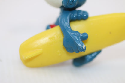 Vintage The Smurfs Schleich Peyo Surfing Smurf w/Surfboard 1981