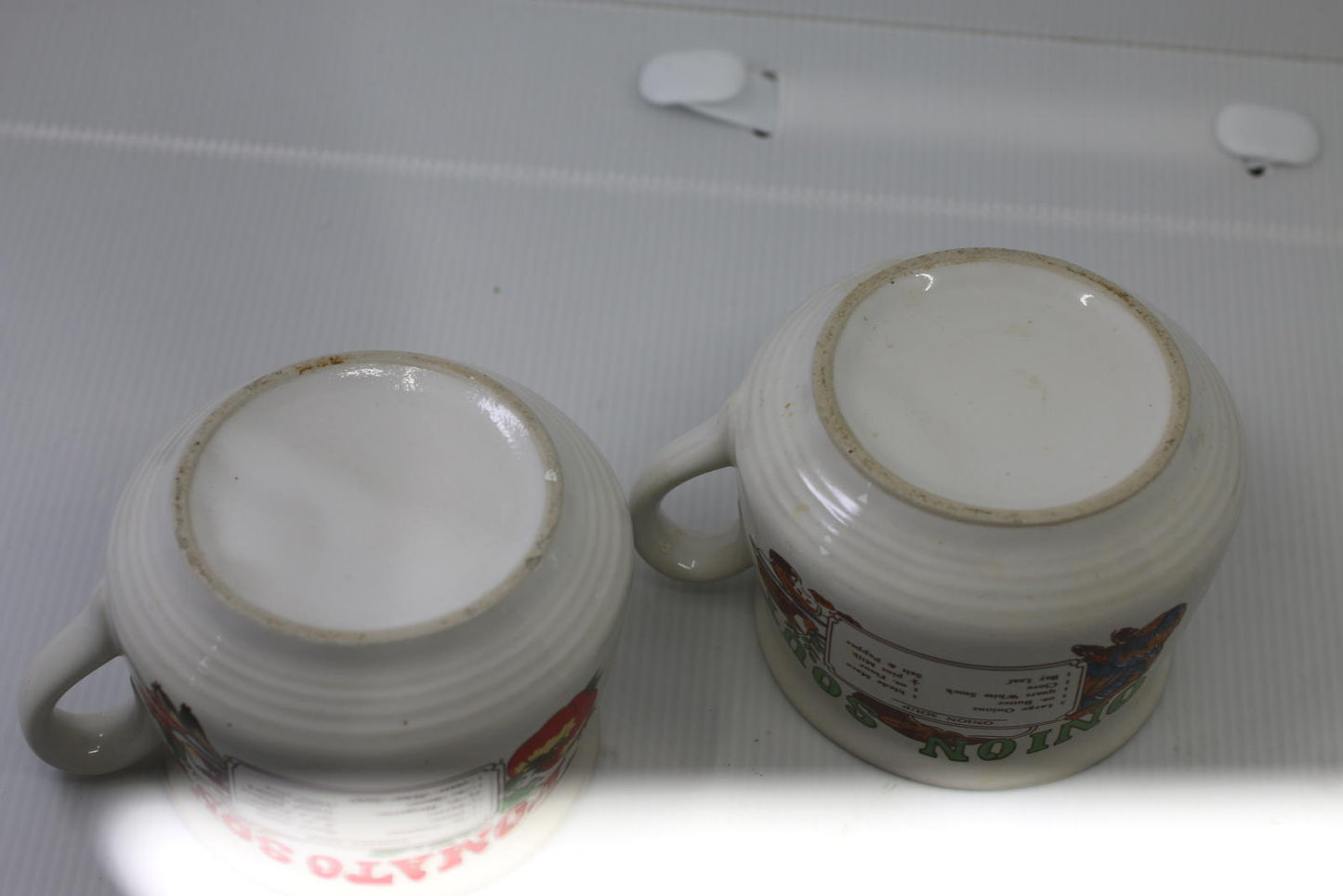Vintage TOMATO & ONION Soup Ceramic Recipe Mug-Bowl-Cup With Handle