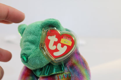 Ty Beanie Babies May Happy Birthday Bear 8" Beanbag Plush 2001 Animal Stuffed
