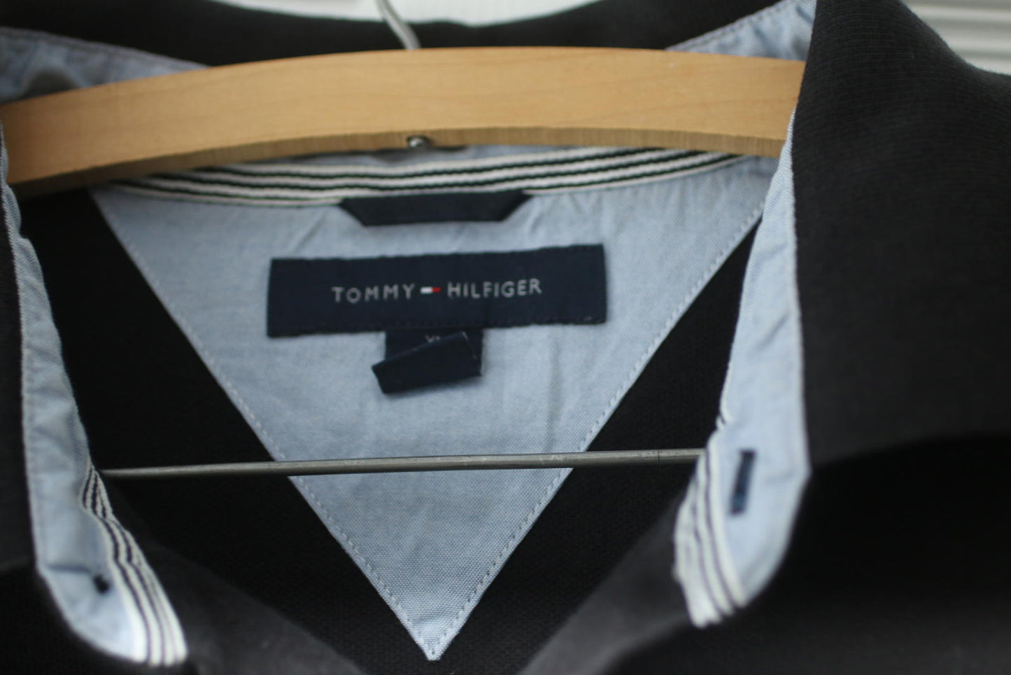 Tommy Hilfiger Black Polo Shirt XL Classic Logo 100% Cotton