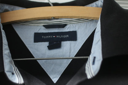 Tommy Hilfiger Black Polo Shirt XL Classic Logo 100% Cotton