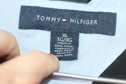 Tommy Hilfiger Black Polo Shirt XL Classic Logo 100% Cotton