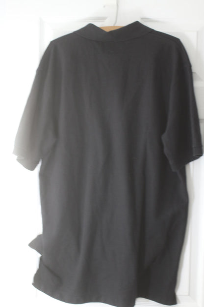 Tommy Hilfiger Black Polo Shirt XL Classic Logo 100% Cotton