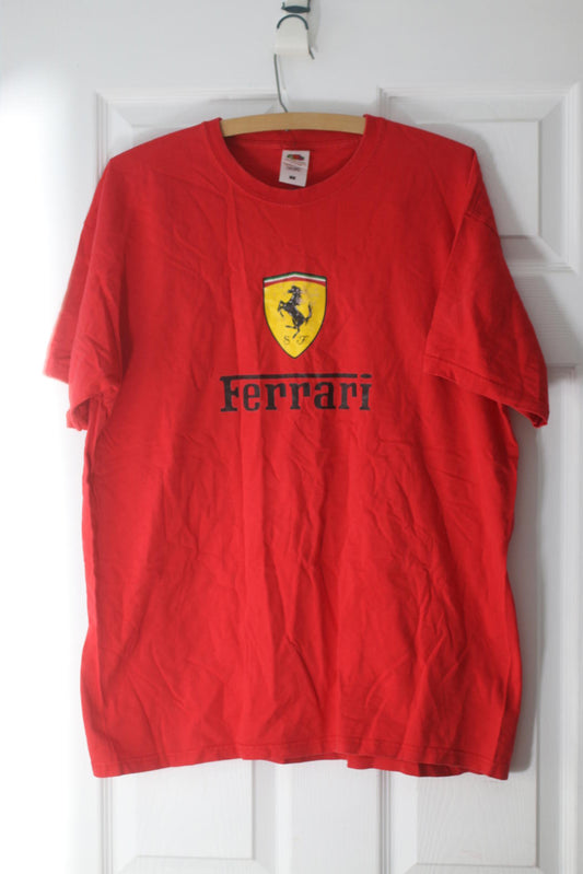 Ferrari Red Graphic T Shirt XL Fruit Of The Loom Racing Logo