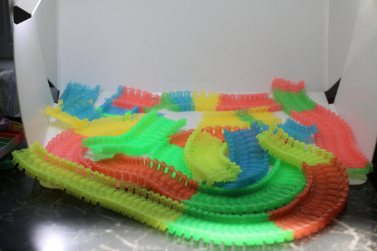 Big lot of Magic Tracks Neon Glow In The Dark Track Racing Rainbow Flexible toys