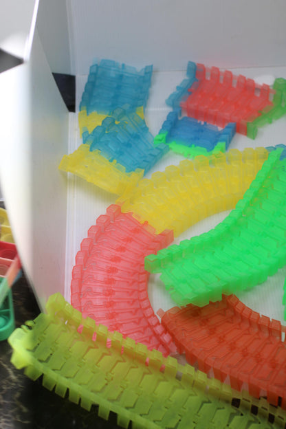 Big lot of Magic Tracks Neon Glow In The Dark Track Racing Rainbow Flexible toys