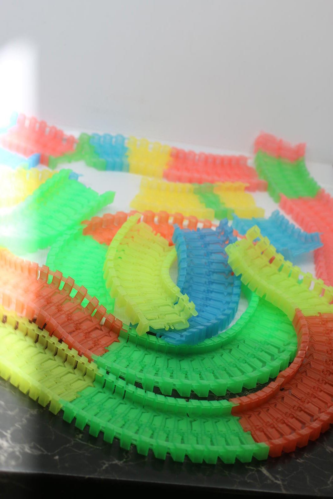 Big lot of Magic Tracks Neon Glow In The Dark Track Racing Rainbow Flexible toys