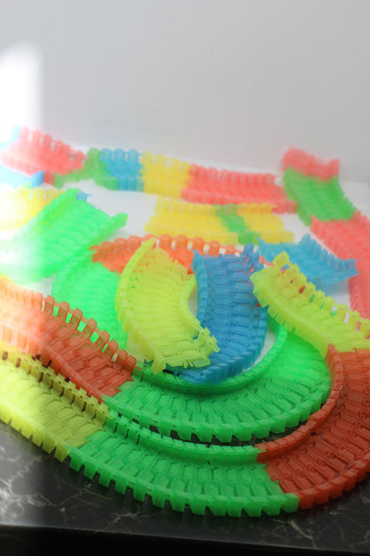 Big lot of Magic Tracks Neon Glow In The Dark Track Racing Rainbow Flexible toys