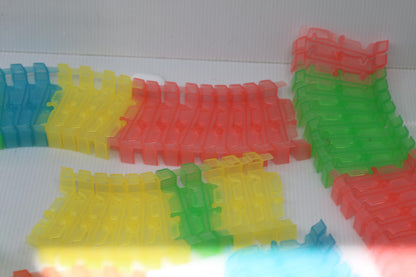 Big lot of Magic Tracks Neon Glow In The Dark Track Racing Rainbow Flexible toys