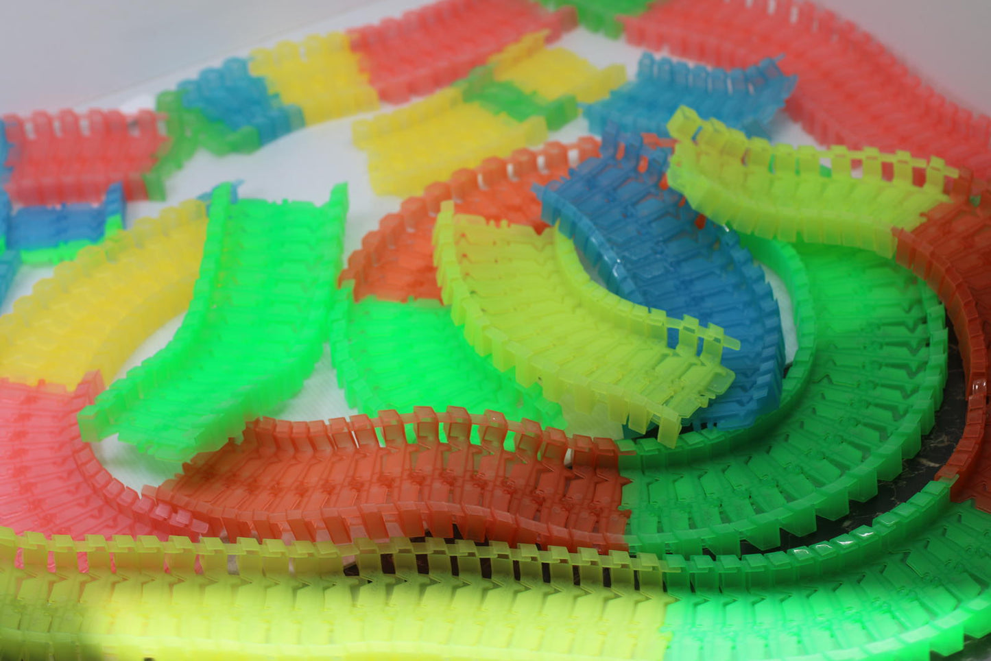 Big lot of Magic Tracks Neon Glow In The Dark Track Racing Rainbow Flexible toys