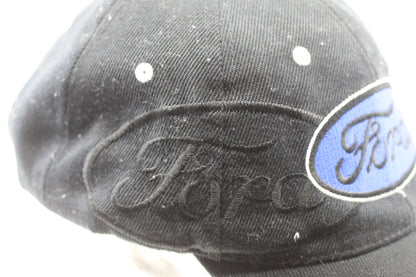Vintage Ford Racing Logo Cap Black Blue Embroidered Adjustable