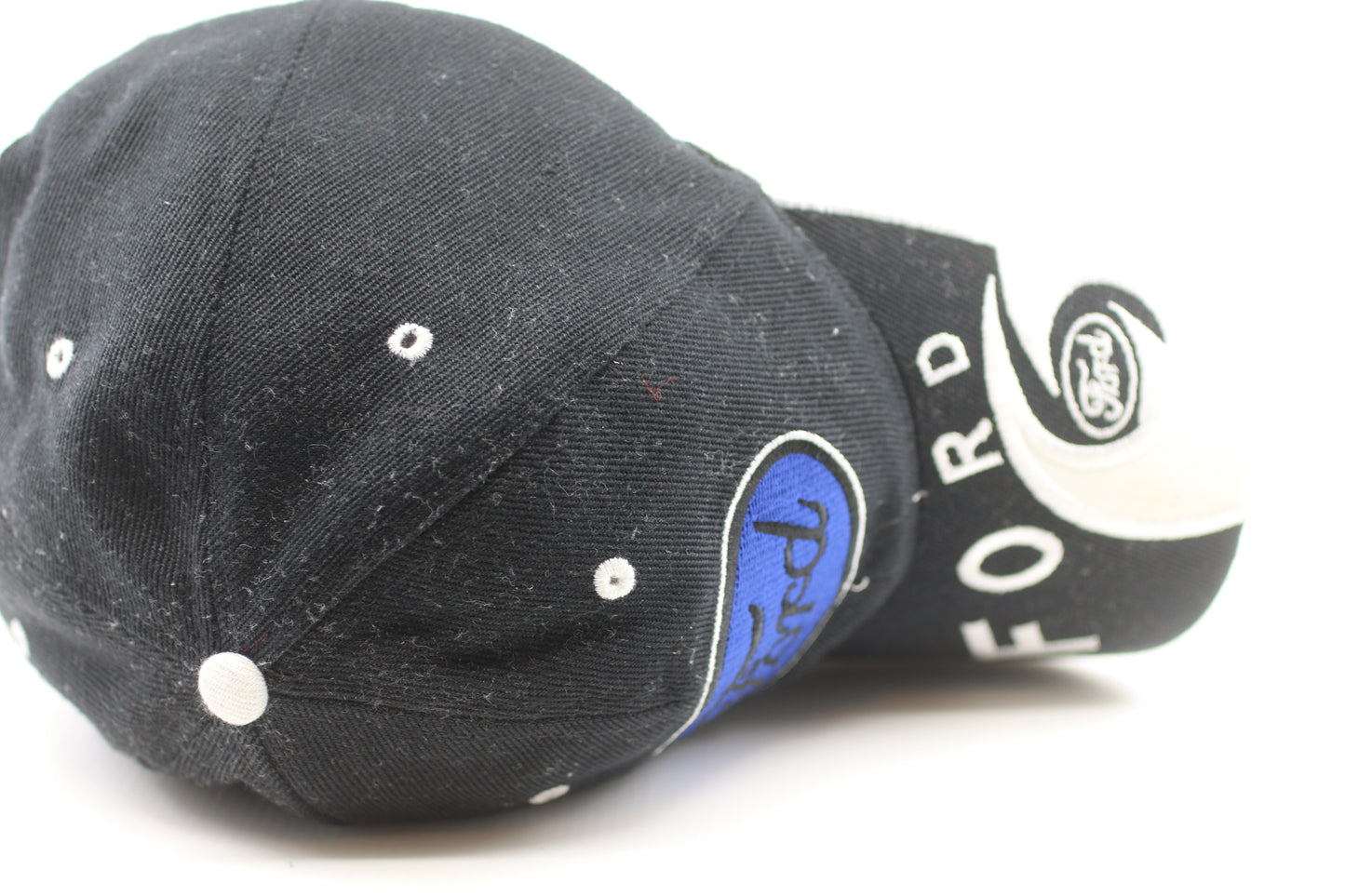 Vintage Ford Racing Logo Cap Black Blue Embroidered Adjustable