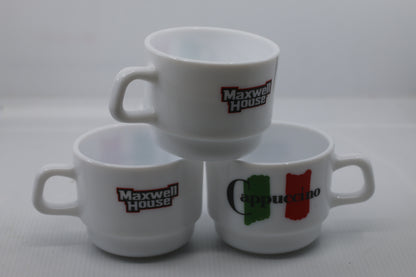 Lot of 3 Arcopal France Set of 3 Maxwell House Small Cappuccino Cups #2 (Copie)