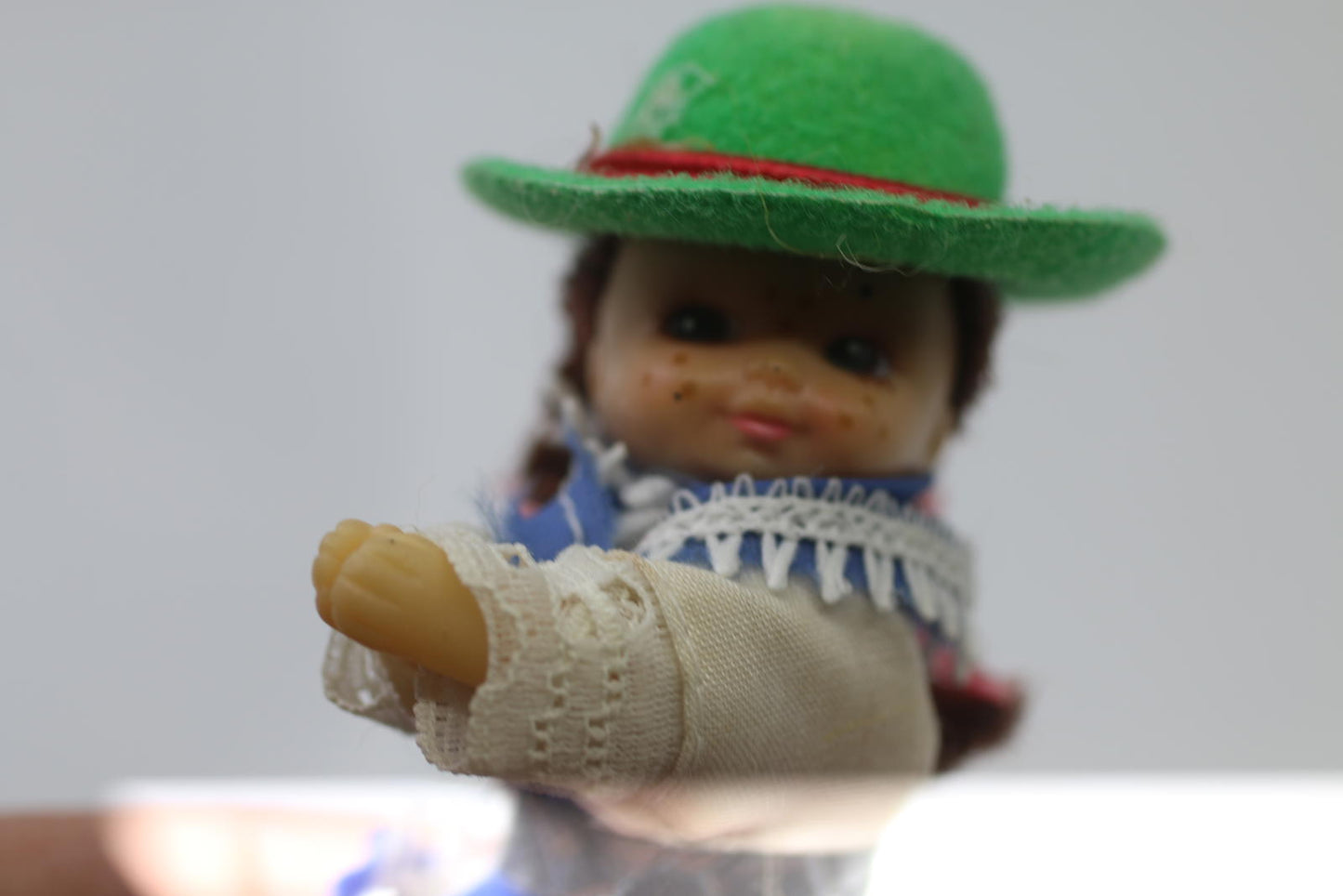 Vintage, 1980s, Swiss, Doll, Costume, Dress, Hat, Gripper, Clip, Toy figurine