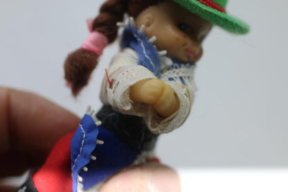 Vintage, 1980s, Swiss, Doll, Costume, Dress, Hat, Gripper, Clip, Toy figurine