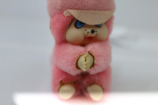 Nos Vintage Monchichi Hugger Monkey Clip-On Pencil Grabber Pink Doll Troll Toy