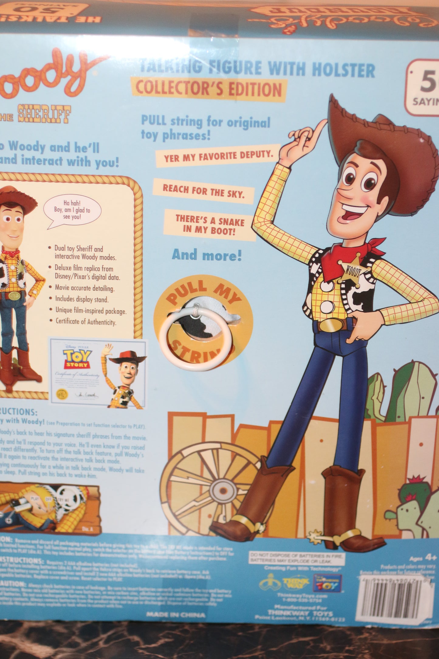 Toy Story Woody Talking Figure w/ Holster – Thinkway Toys Collector Edition – Sealed Box