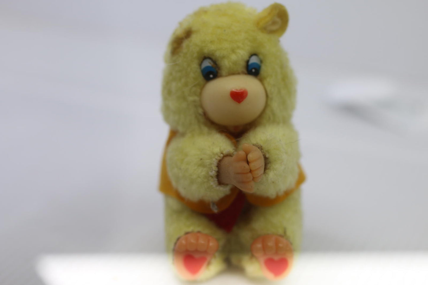 Vintage Bear Pencil Hugger - Yellow Care Bear Gripper Clip On Toy
