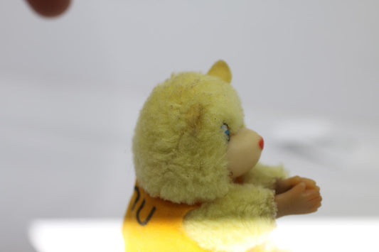 Vintage Bear Pencil Hugger - Yellow Care Bear Gripper Clip On Toy