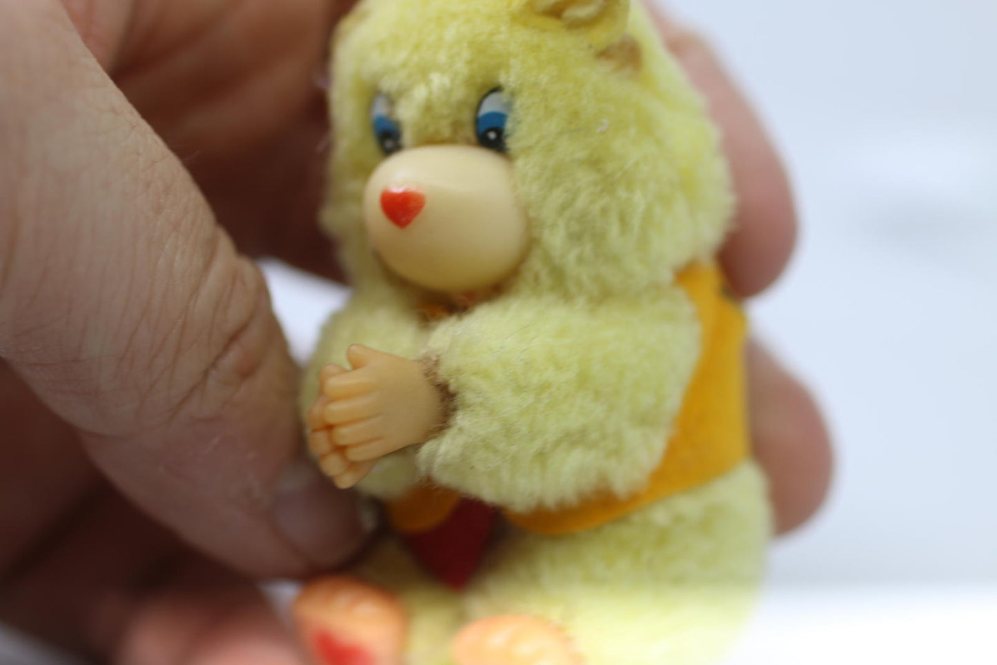 Vintage Bear Pencil Hugger - Yellow Care Bear Gripper Clip On Toy