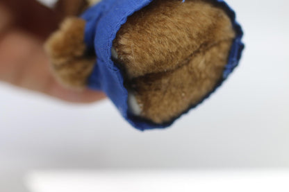 Vintage Plush pencil hugger clip Graduation Dog Figurine with Blue Gown and Cap