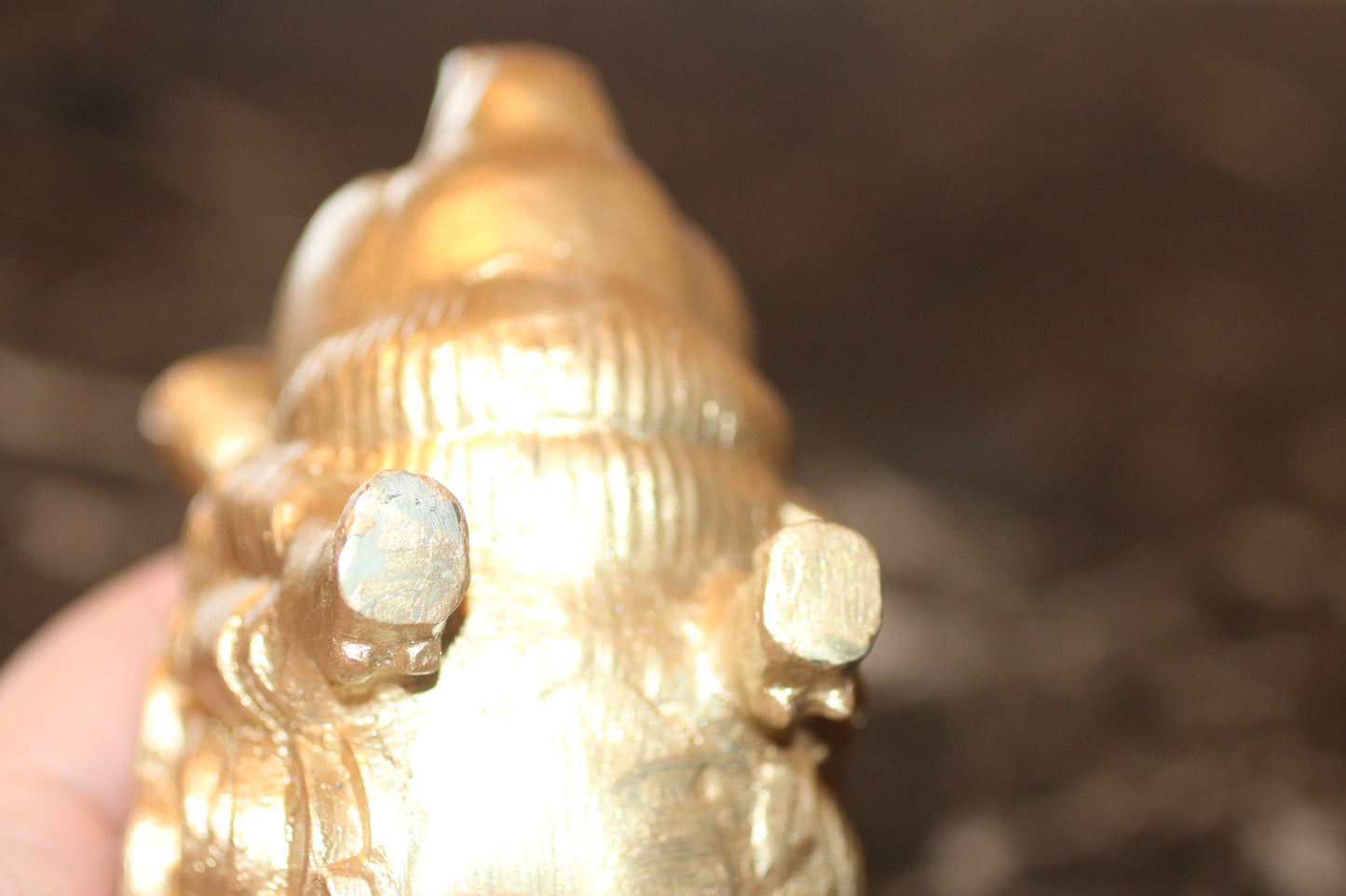 Vintage Chinese Gilt Brass Wealth Pig Feng Shui Zodiac Boar Coin Statue 6.4” Heavy