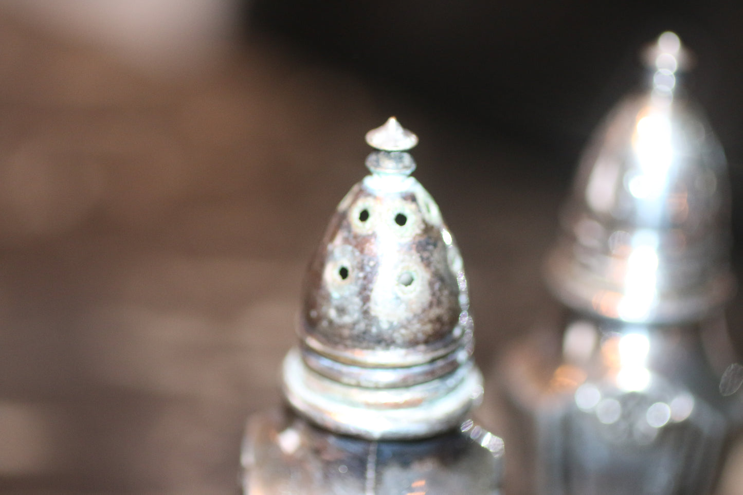 Vintage Oxford Plate Silver Plated Salt & Pepper Shakers #395 Lead Base