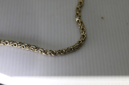 Vintage Gold Tone Byzantine Link Chain Necklace Lobster  12"