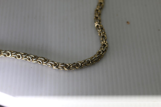 Vintage Gold Tone Byzantine Link Chain Necklace Lobster  12"