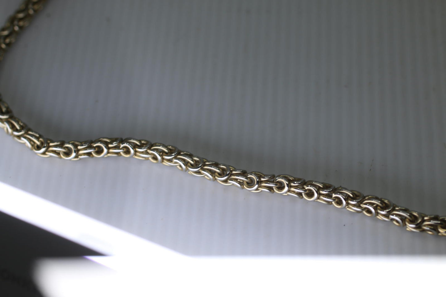 Vintage Gold Tone Byzantine Link Chain Necklace Lobster  12"