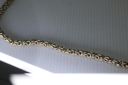 Vintage Gold Tone Byzantine Link Chain Necklace Lobster  12"