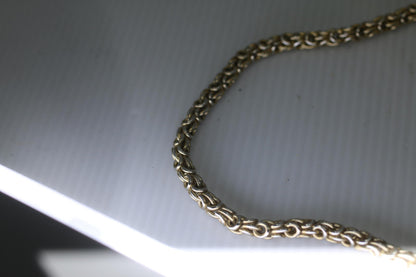 Vintage Gold Tone Byzantine Link Chain Necklace Lobster  12"