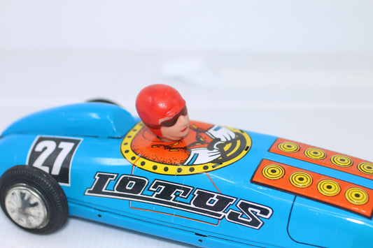Vintage Lotus 27 Racing Car Wind Up Tin Toy Racing Car NO Key Made In China
