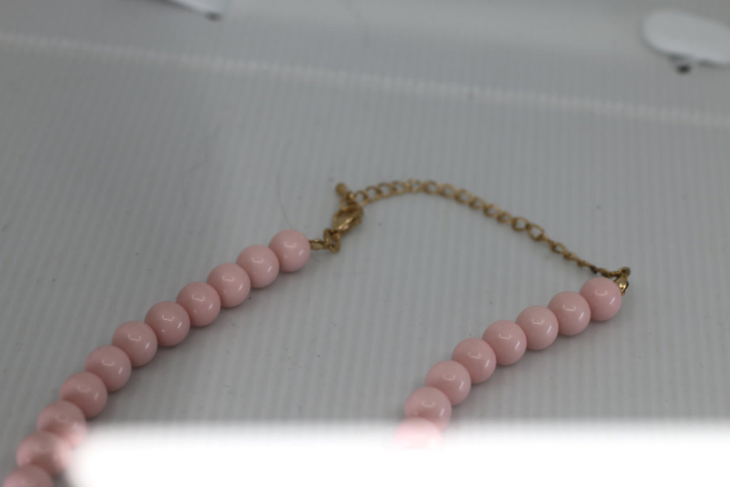 Pink Floral Statement Necklace Gold Tone Rhinestone Flower