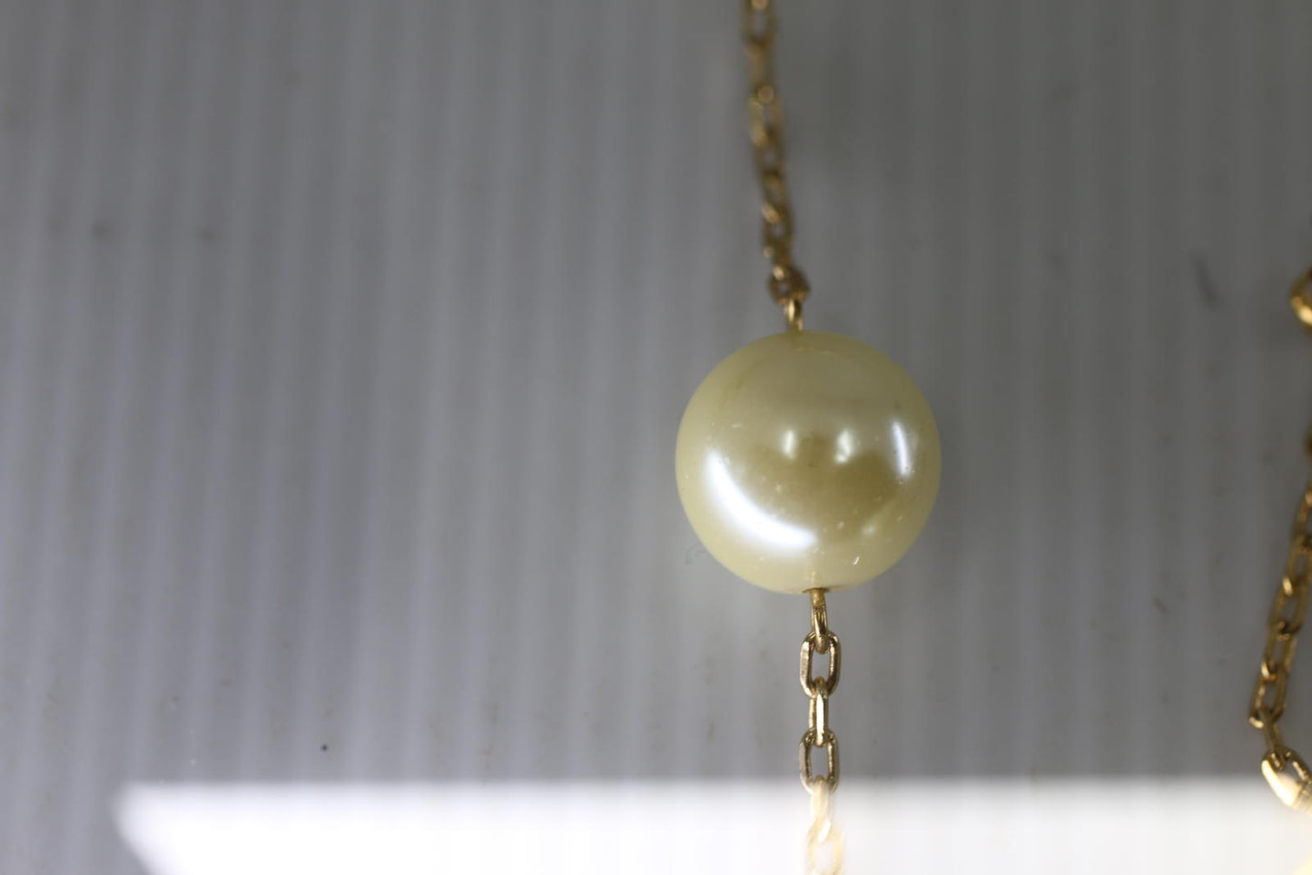 Bijoux Ternier Faux Pearl Necklace & Earrings Set Gold Tone