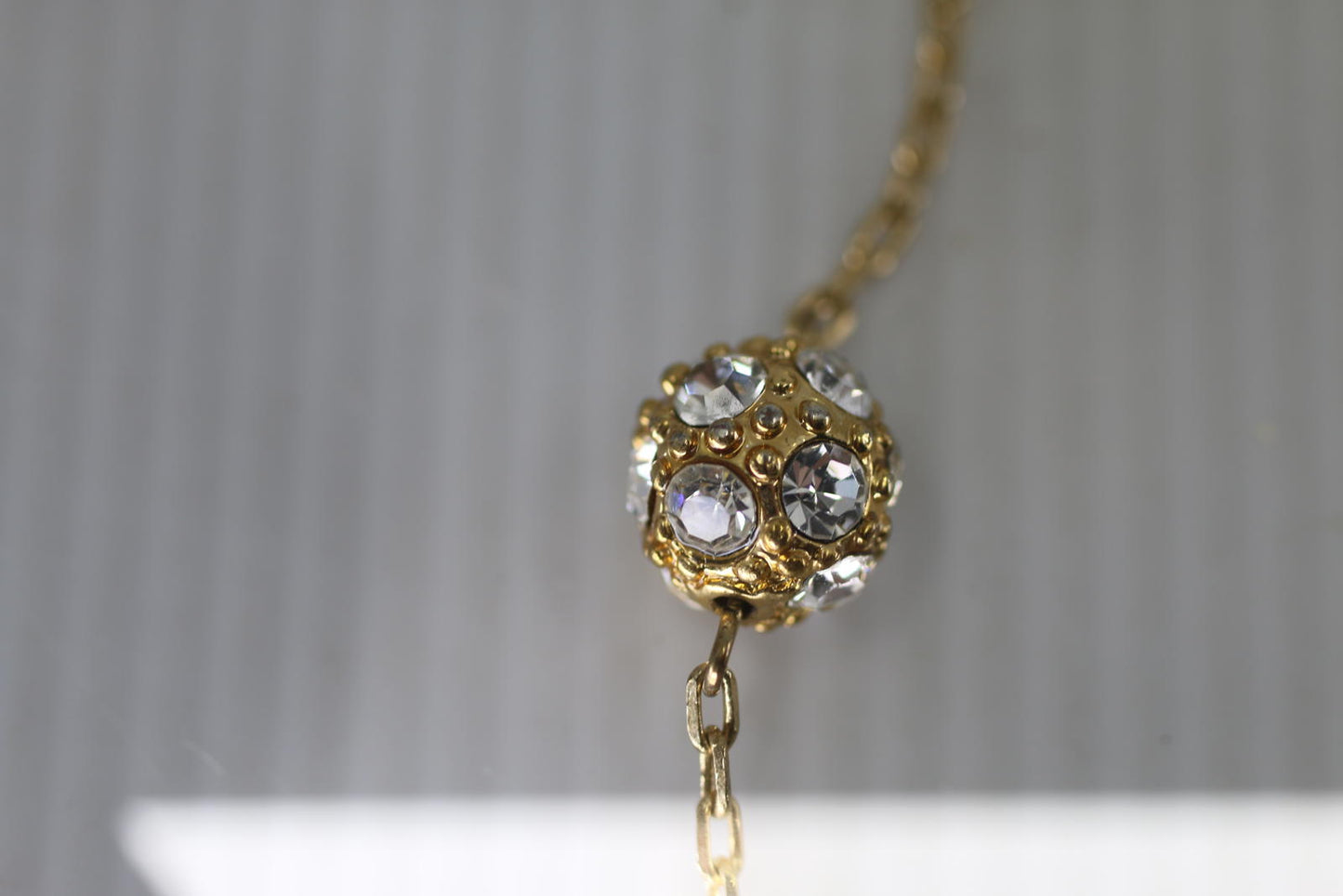 Bijoux Ternier Faux Pearl Necklace & Earrings Set Gold Tone