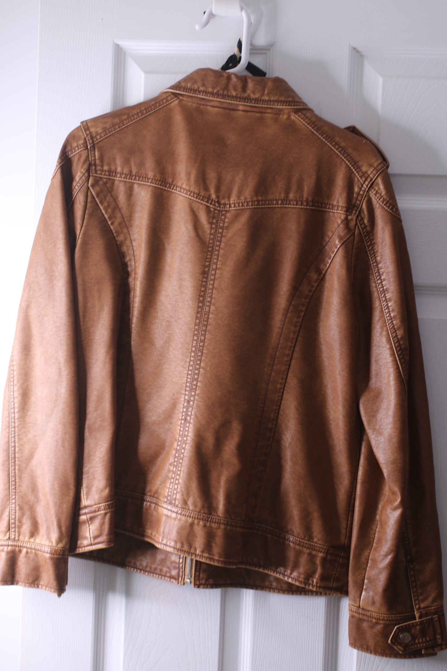 Point zero nicole benisti large brown leather jacket women's coat