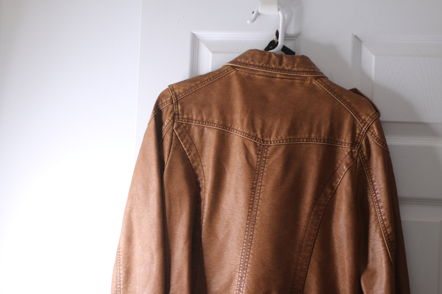 Point zero nicole benisti large brown leather jacket women's coat