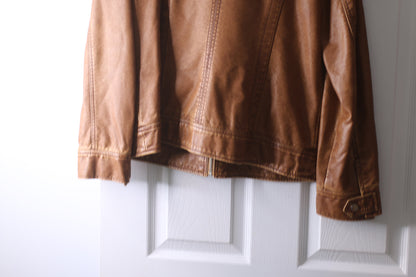 Point zero nicole benisti large brown leather jacket women's coat