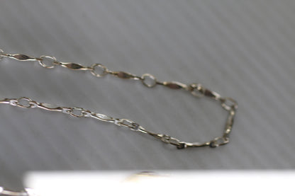 Vintage Silver Tone Pearl Pendant Necklace Single Pearl