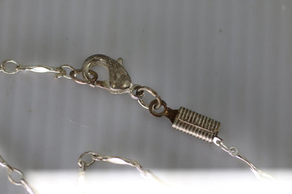 Vintage Silver Tone Pearl Pendant Necklace Single Pearl