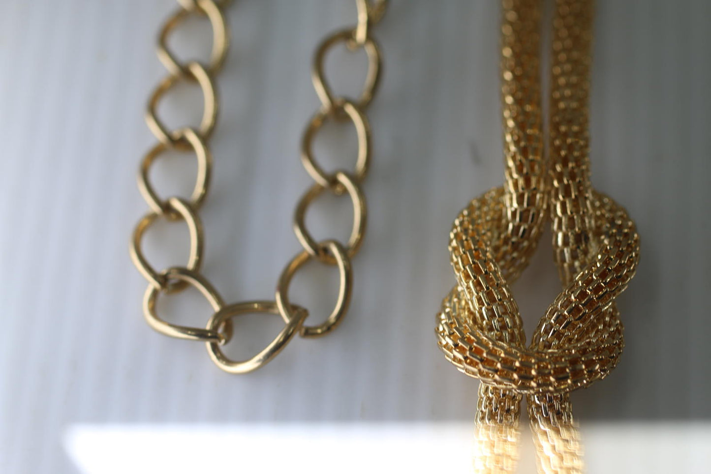 Vintage Gold Tone Multi Necklace Rhinestone Circle Pendant