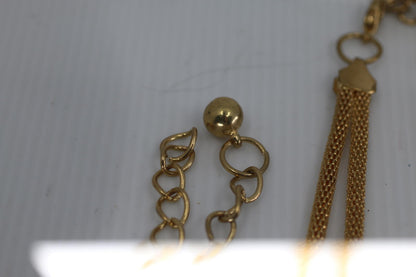 Vintage Gold Tone Multi Necklace Rhinestone Circle Pendant