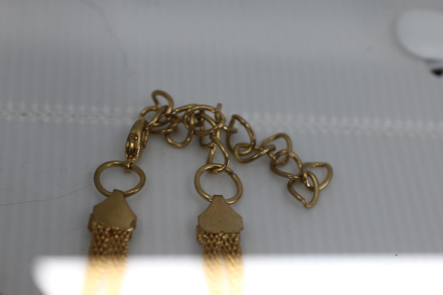 Vintage Gold Tone Multi Necklace Rhinestone Circle Pendant
