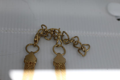 Vintage Gold Tone Multi Necklace Rhinestone Circle Pendant
