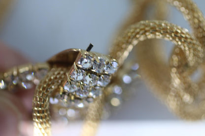 Vintage Gold Tone Multi Necklace Rhinestone Circle Pendant