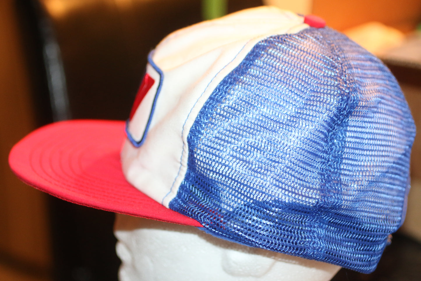 Vintage USA Trucker Hat Red White Blue – Mesh Back – Patriotic Cap