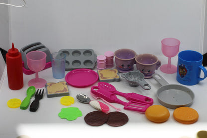 Kids' Play Kitchen Toy Set with Utensils and Food Pieces toaster paw patrol mug