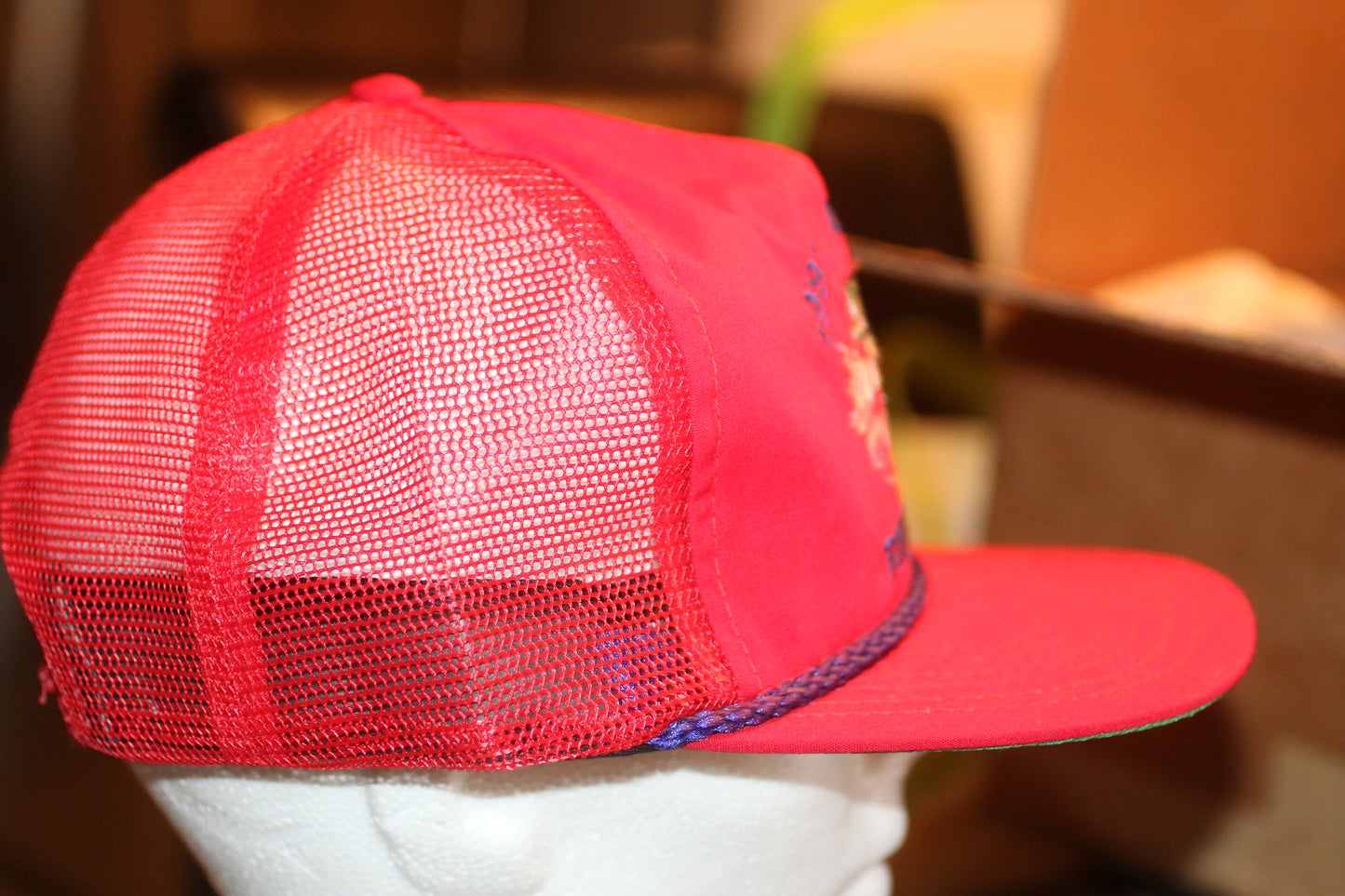 Vintage 1991 API Bass Tournament Trucker Hat – Red Rope Snapback – Made in USA