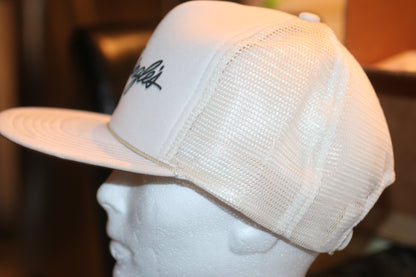 Vintage Jif Peanut Butter Presents Mr Pringles Trucker Hat Promo Snapback Cap USA